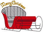 Merry Christmas Sleigh Embroidery Design