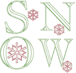 Snowflake Alphabet Embroidery Design