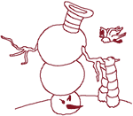 Machine Embroidery Designs: Redwork Upside Down Snowman Design