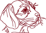 Redwork Beagle Puppy Embroidery Design