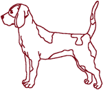 Redwork Proud Beagle Embroidery Design