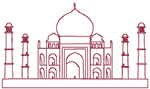 Redwork Taj Mahal Embroidery Design