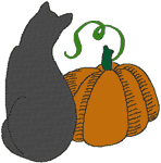 A Cat & Her Pumpkin Embroidery Design