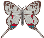 White Painted Butterfly Embroidery Design