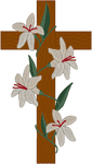 Religious Machine Embroidery Designs: Lilies Upon the Cross