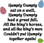Humpty Dumpty Sat on a Wall Embroidery Design