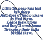 Little Bo Peep Embroidery Design