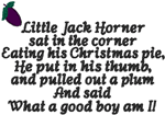 Little Jack Horner Embroidery Design