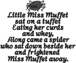 Little Miss Muffet Embroidery Design