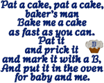 Pat A Cake, Pat A Cake Embroidery Design