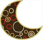 Crescent Moon Applique Embroidery Design