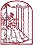 Redwork Miss Iris Embroidery Design