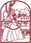 Redwork Miss Violet Embroidery Design