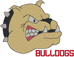 Bulldog with Text Embroidery Design