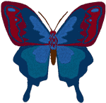 Red Jubilee Butterfly Embroidery Design