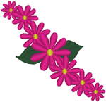 Summer Daisy Swath Embroidery Design