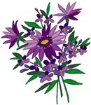 Purple Shadow Flower Spray Embroidery Design