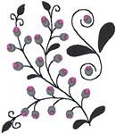 Kalocsa Folk Art Berries Embroidery Design