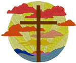 Religious Machine Embroidery Designs: Cross at Sunrise