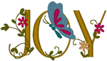 Warm Accents: Joy Embroidery Design