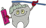 Tony the Tooth Embroidery Design