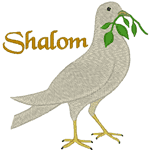 Shalom Dove Embroidery Design