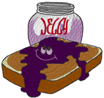 Peanut Butter & Jelly Sandwich Embroidery Design