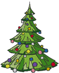 Decorated Christmas Tree Embroidery Design