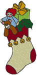Stuffed Christmas Stocking Embroidery Design