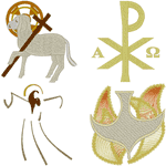 Christian Symbols Set Embroidery Design