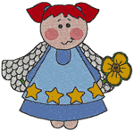A Flower for You Angel Embroidery Design