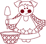 Redwork Ready to Plant Angel Embroidery Design