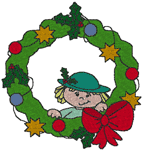 Little Girl Wreath Embroidery Design