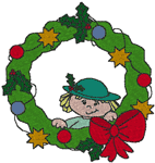 Christmas Machine Embroidery Designs: Holiday Wreath with Little Girl