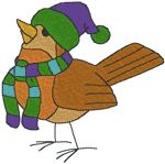 Winter Robin Embroidery Design