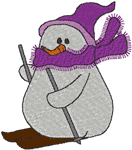 Machine Embroidery Designs: Skiing Snowman