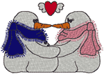 Snowpeople Lovers Embroidery Design