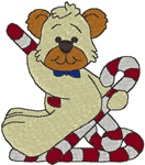 Peppermint Teddies: Candy Cane Seat Embroidery Design