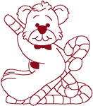 Machine Embroidery Designs: Redwork Peppermint Teddie 1