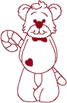 Machine Embroidery Designs: Redwork Peppermint Teddie 3