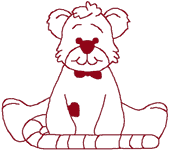 Redwork Peppermint Teddies: Ta Da! Embroidery Design