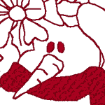 Redwork Snowman Christmas Mix Embroidery Design
