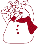 Redwork Hiding Under the Holly Embroidery Design