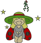 Machine Embroidery Designs: Christmas Bug Babe 3