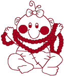 Redwork Machine Embroidery Designs: Little Baby Girls 3