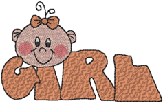 Redwork Machine Embroidery Designs: Little Baby Girls 1