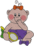 Redwork Machine Embroidery Designs: Little Baby Girls 2