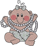 Redwork Machine Embroidery Designs: Little Baby Girls 3