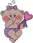 Redwork Machine Embroidery Designs: Little Baby Girls 5