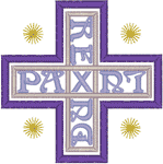 Rex-Lux-Dux-Pax Cross Embroidery Design